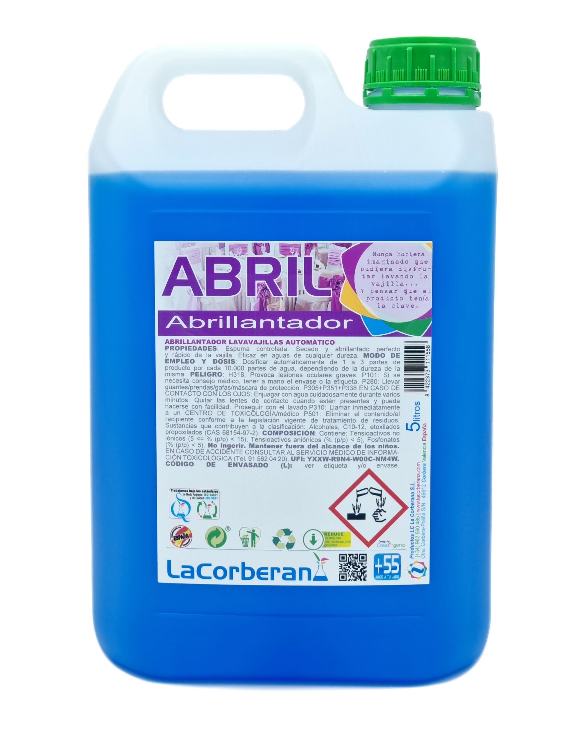 Abrillantador Lavavajillas Abril ideal para lavavajillas automáticos