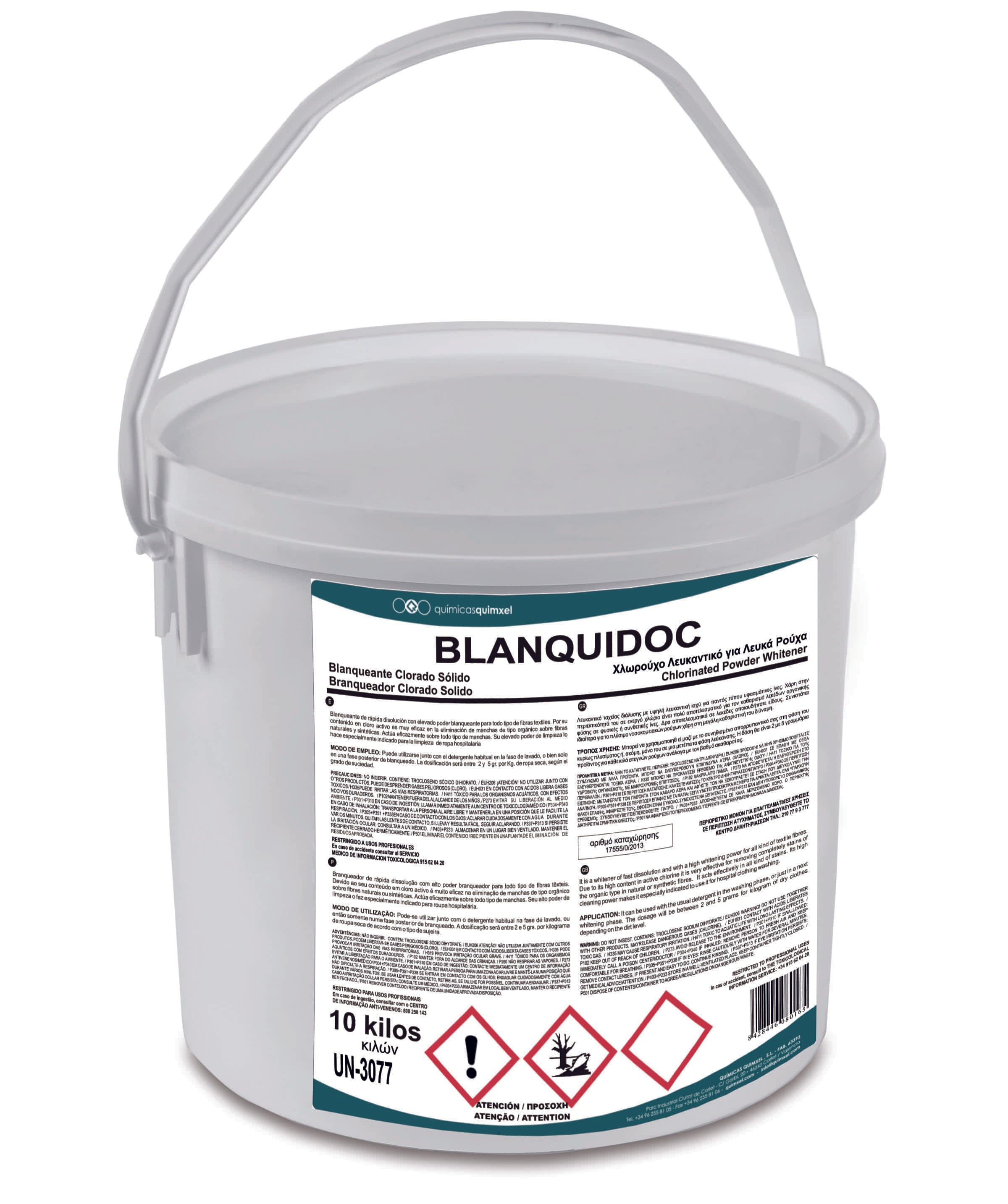 Blanqueador de ropa blanca profesional para lavanderías