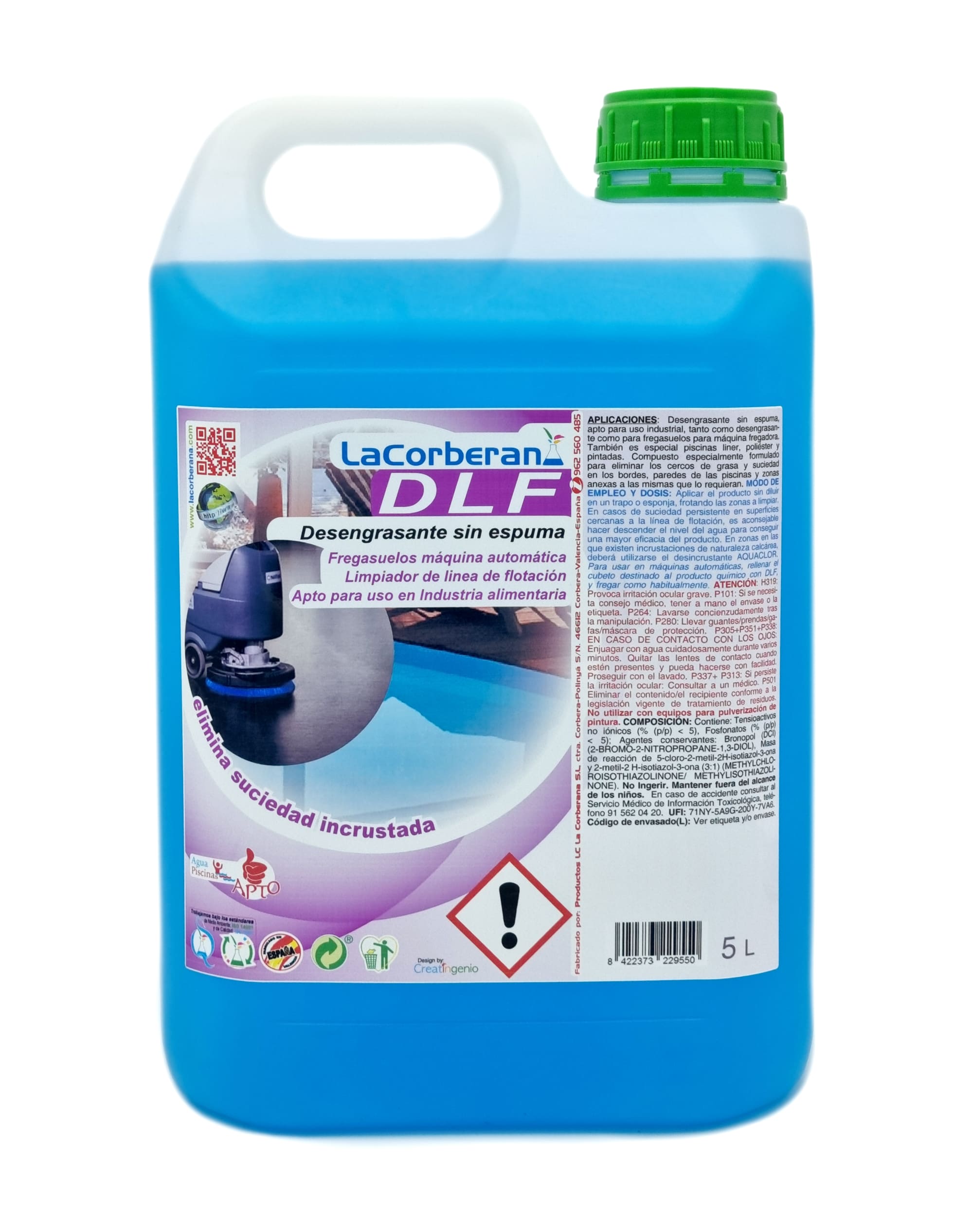 Potente desengrasante sin espuma, ideal para cocinas industriales, dejando superficies impecables y libres de grasa con facilidad.