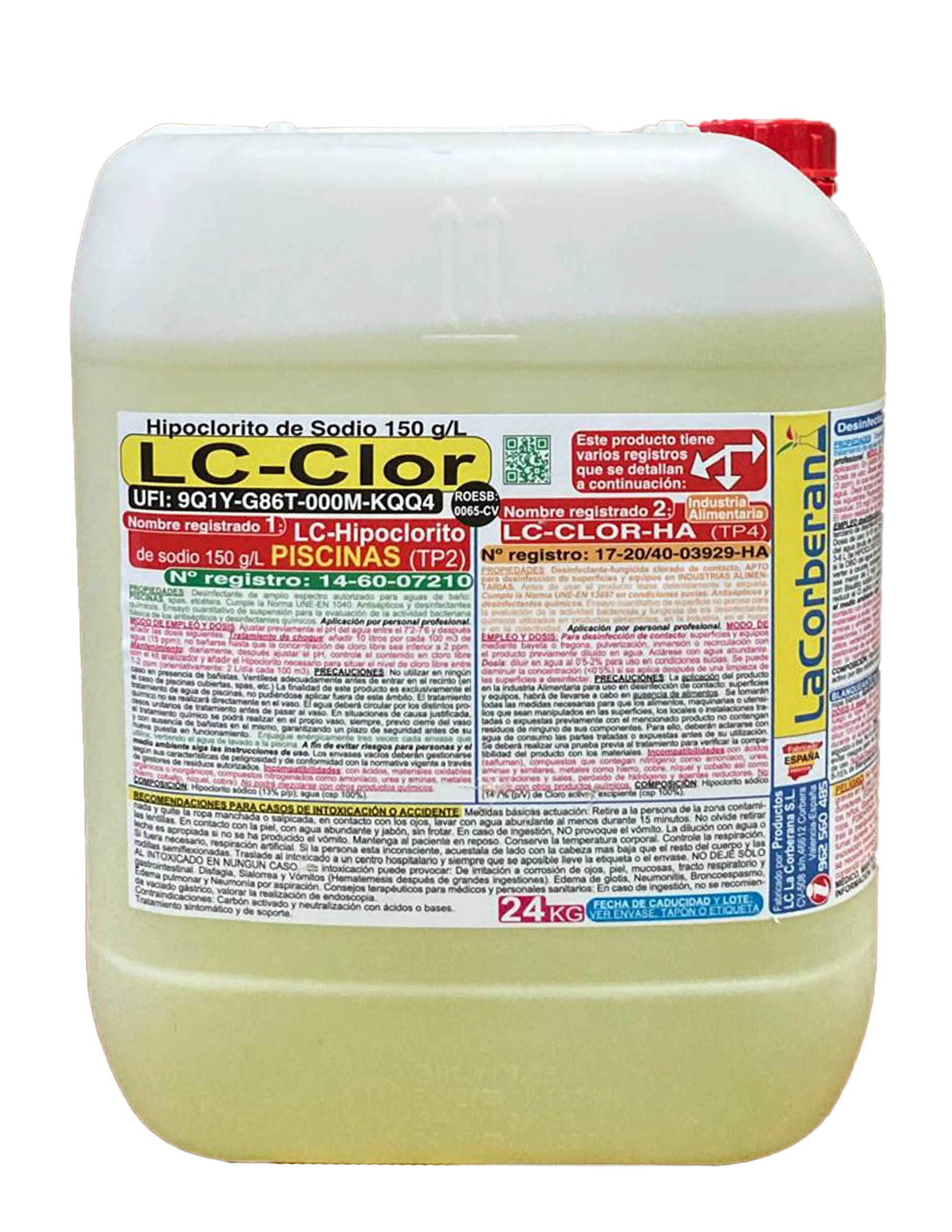 Desinfectante clorado industrial, adecuado para grandes volúmenes de agua. Ideal para industrias y grandes complejos.