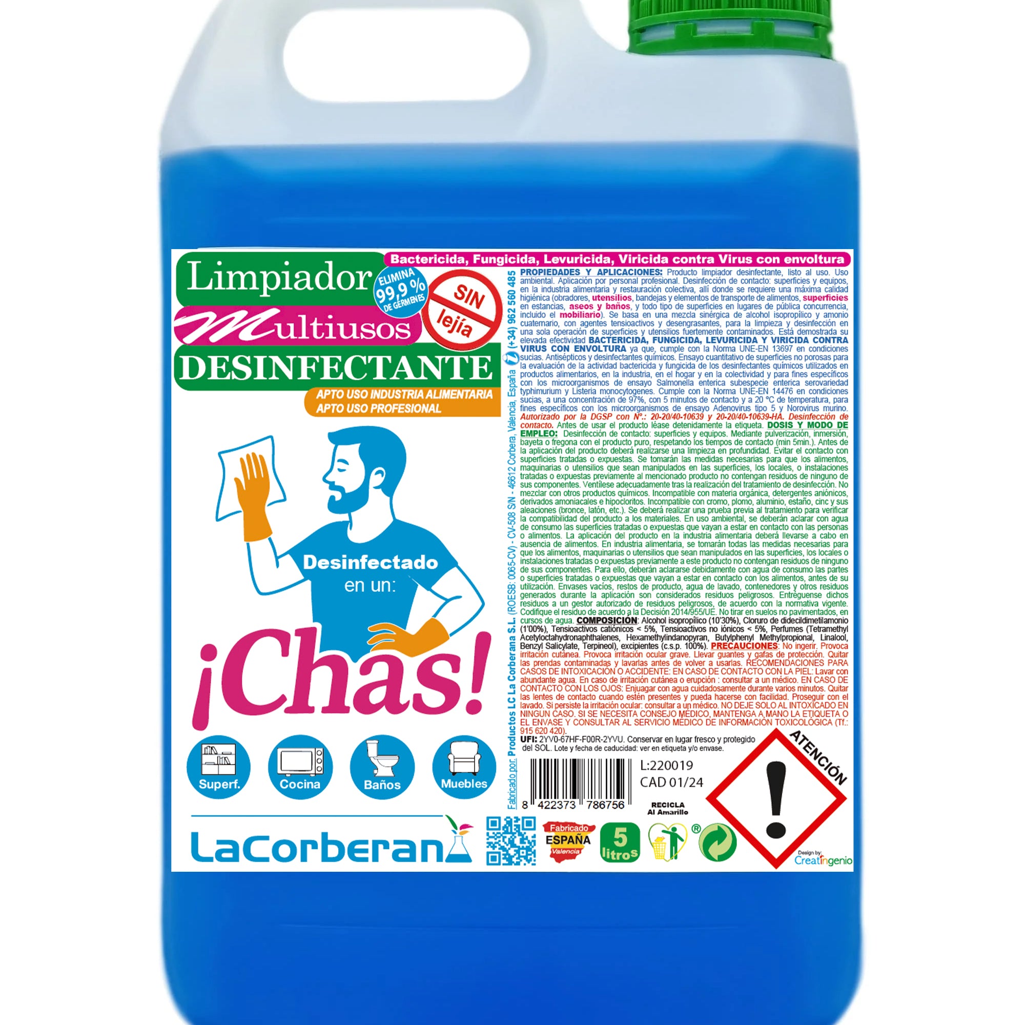 Chas multiusos desinfectante