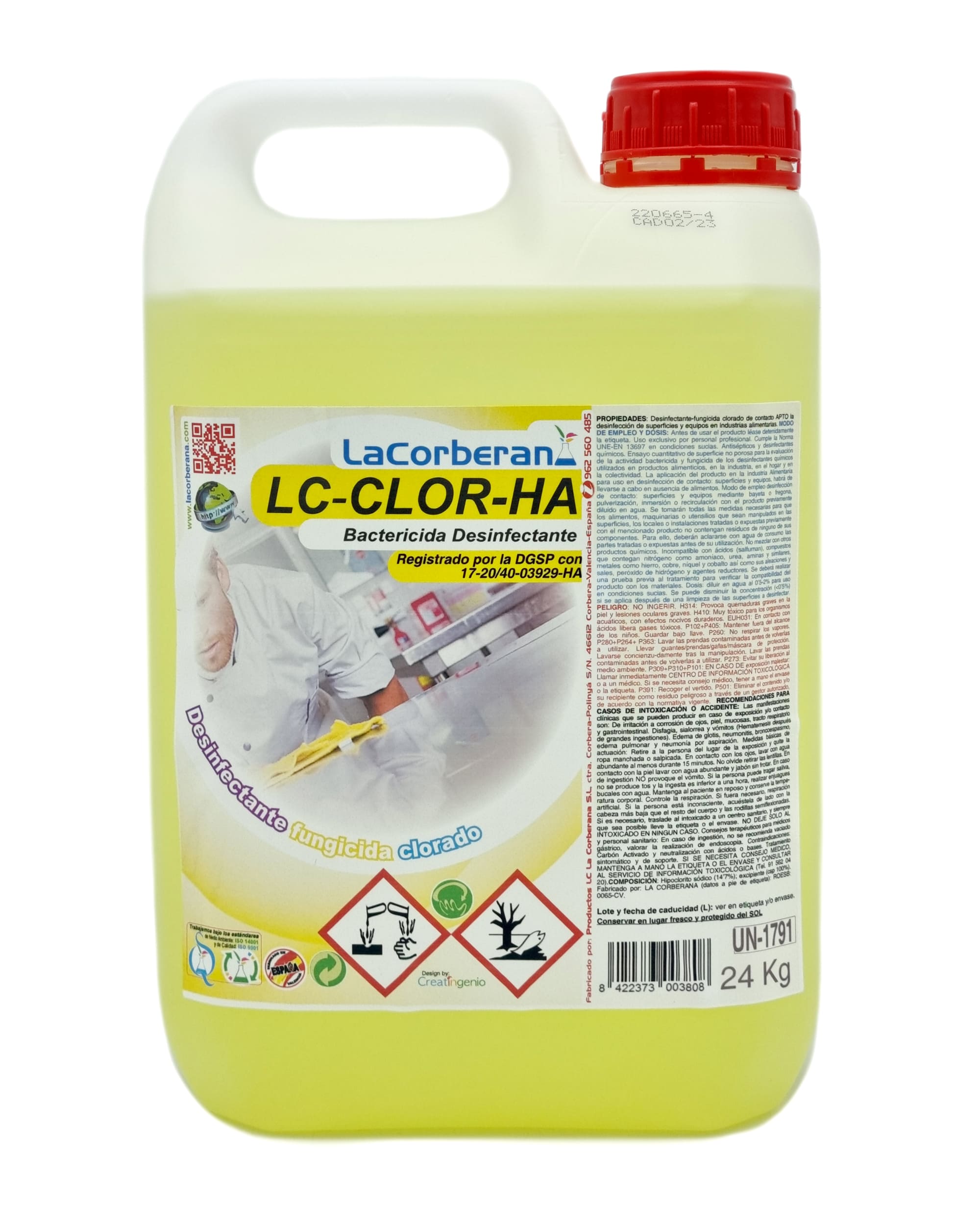 Desinfectante clorado extra concentrado para agua potable y control de legionela. Ideal para mantener el agua limpia y segura.