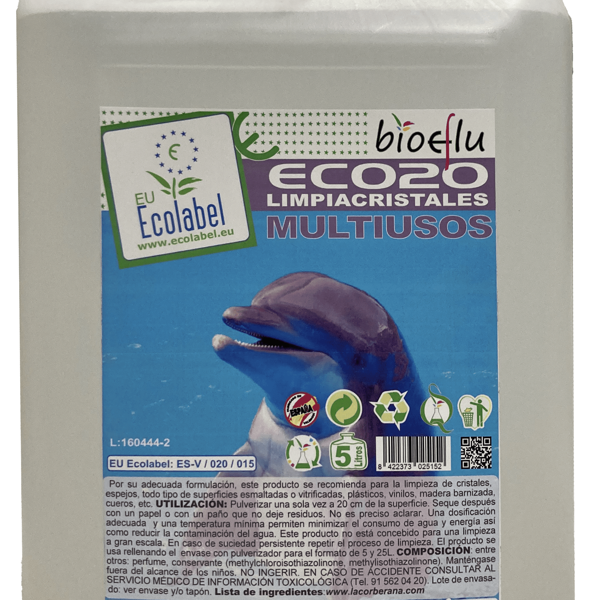 Limpia cristales multiusos ecológico con certificación Ecolabel